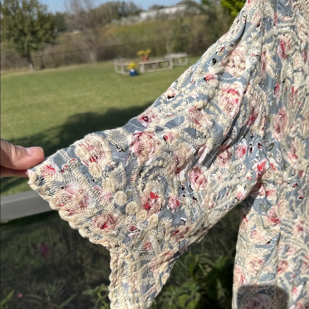 Anthology Solitaire embroidered boho floral cottagecore fairy Blouse - Picture 4 of 7